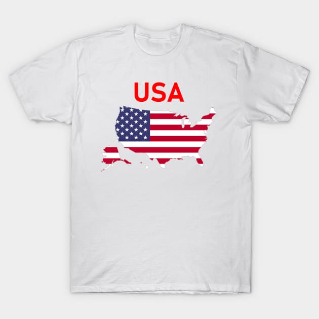 USA Outline (Short) T-Shirt by Rydoo Designs